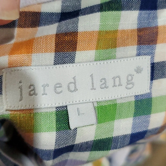 Jared Lang multicolored plaid long sleeve tab convertible shirt - Picture 5 of 6